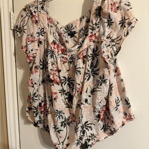 Torrid Pink Flutter Sleeve Ruffled Blouse